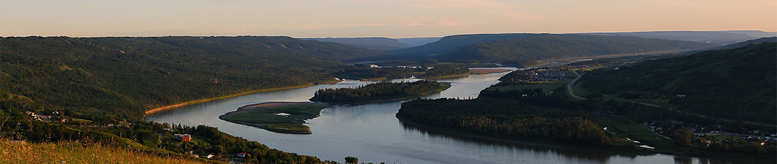 Peace river at dusk.