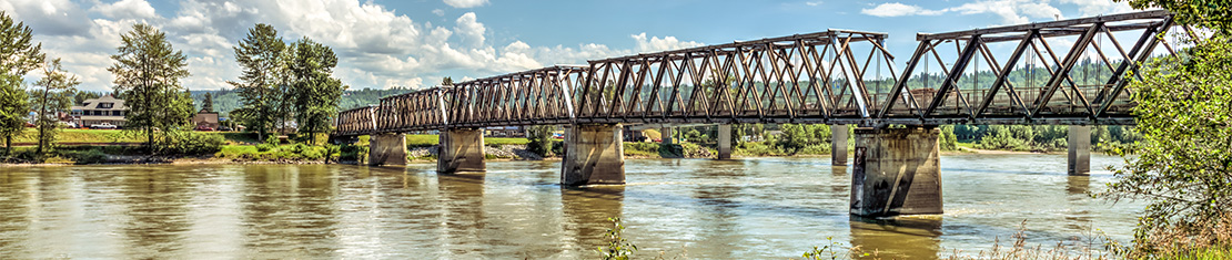 Train bridge over Fraser river
