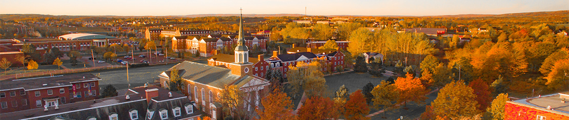 Antigonish church surrounded by fall trees